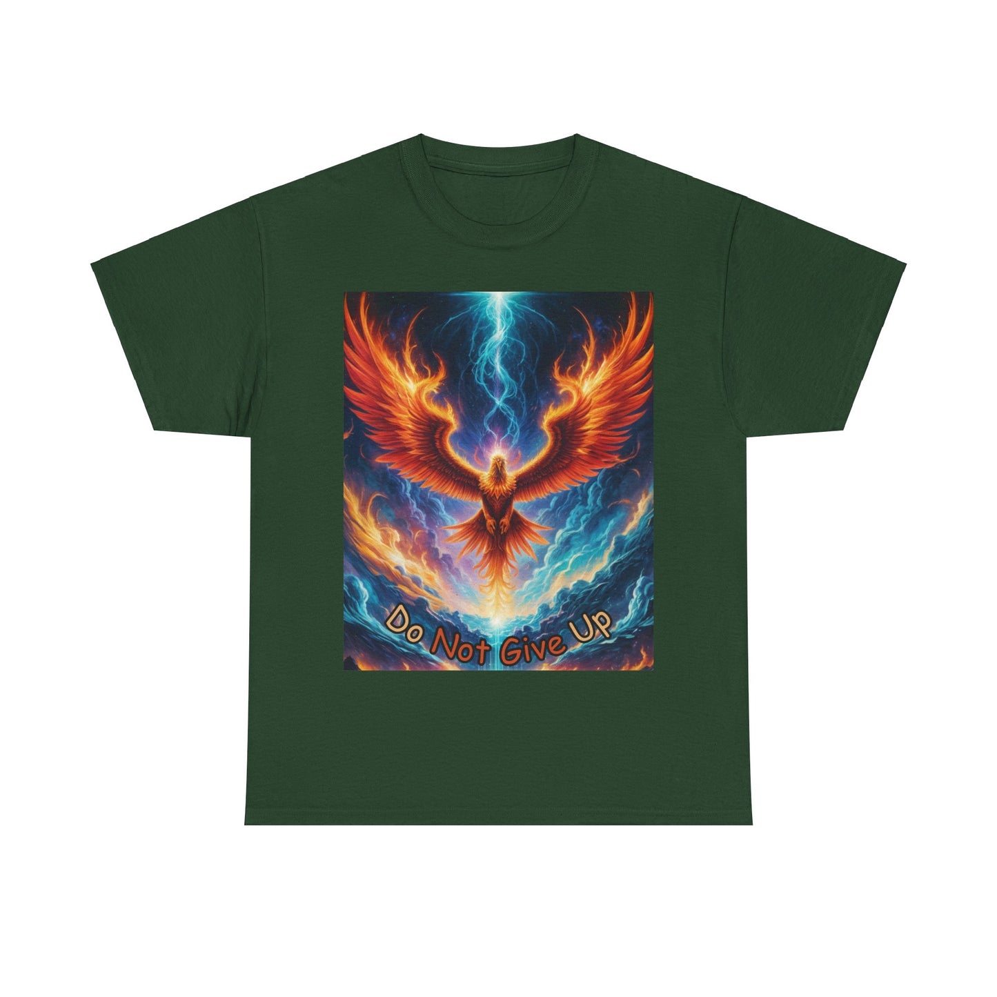 Phoenix Rising "Do Not Give Up" unisex T-shirt with back design, positive affirmation tee