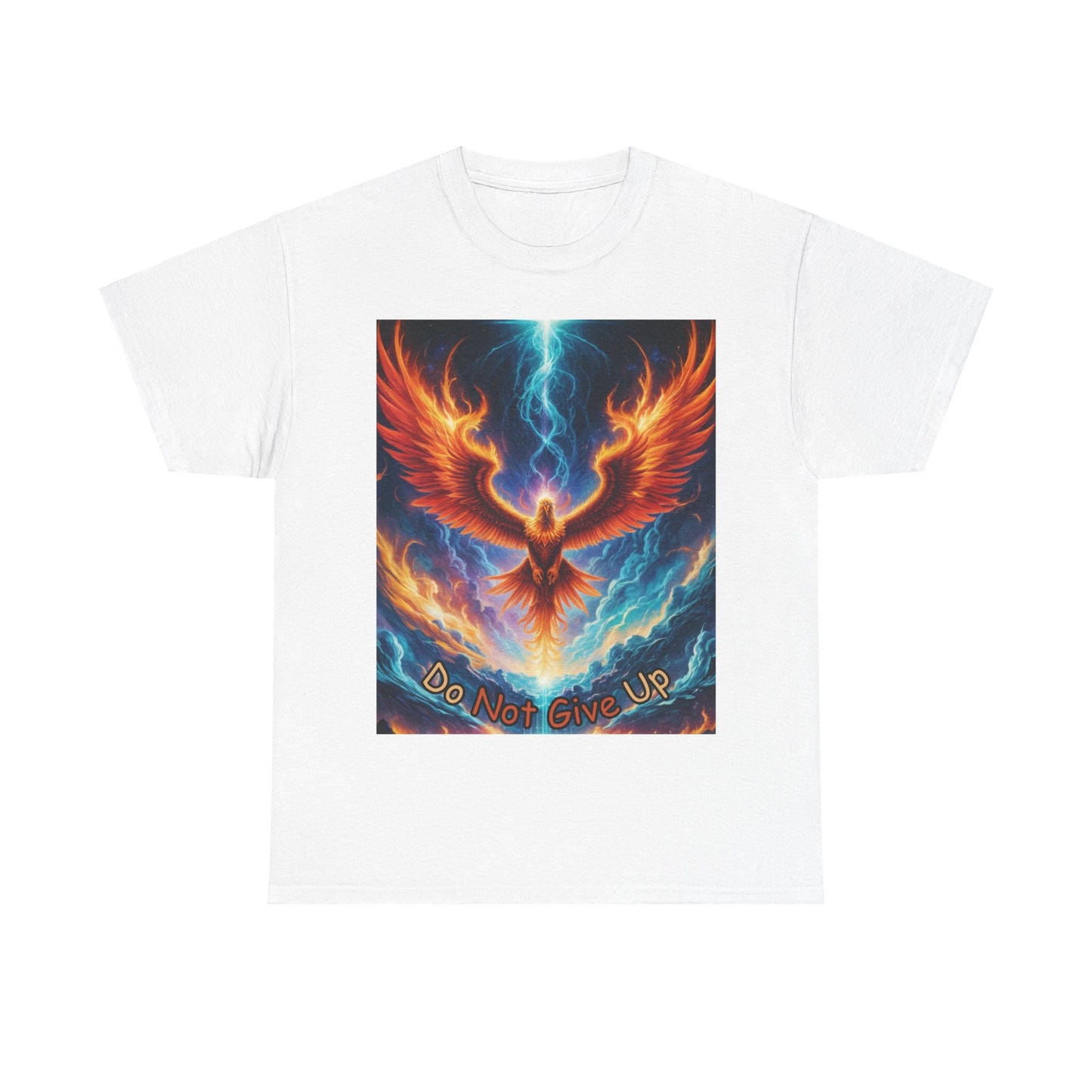 Phoenix Rising "Do Not Give Up" unisex T-shirt with back design, positive affirmation tee