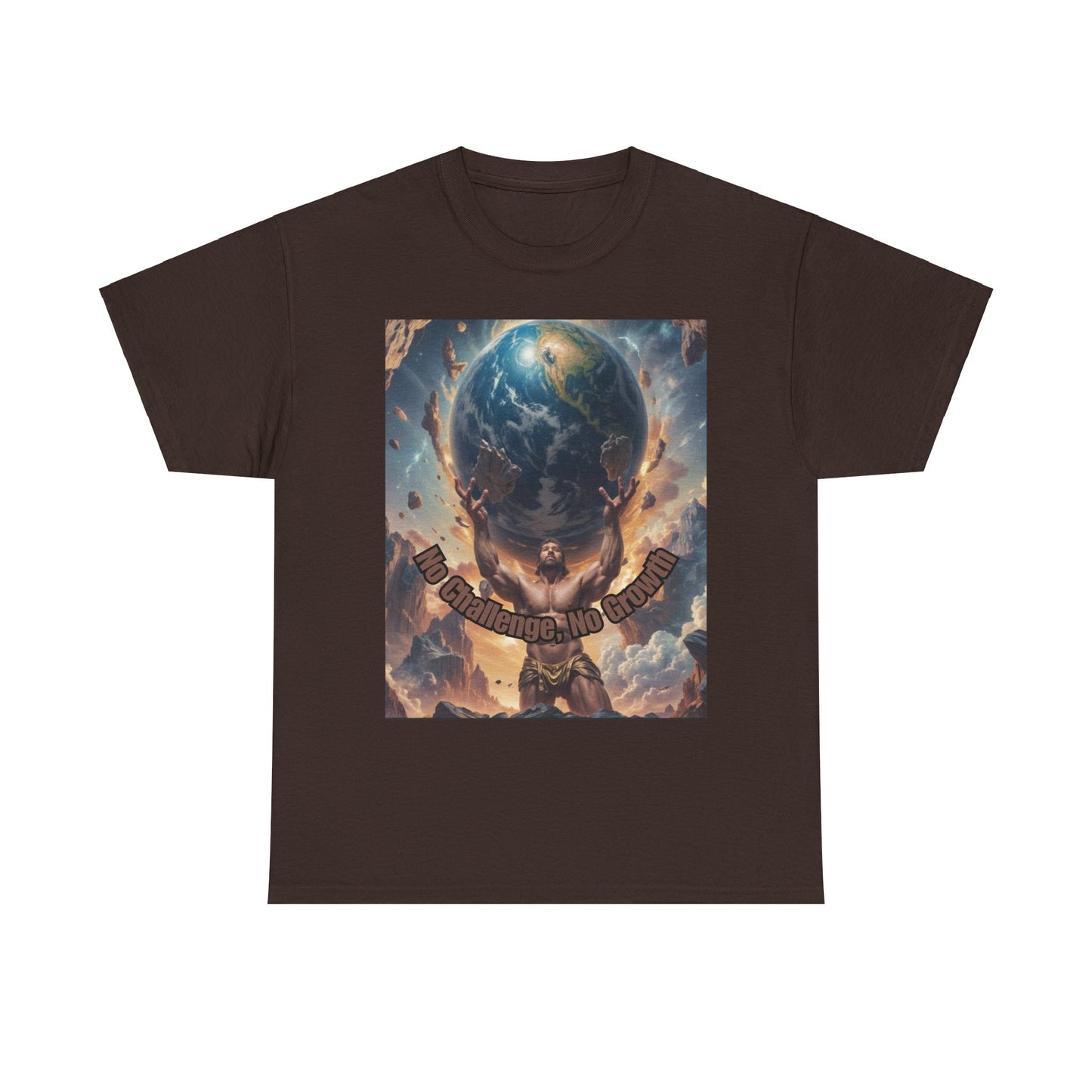 "No Challenge, No Growth" Atlas T-Shirt